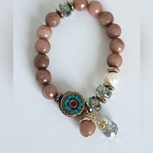 Beaded Bracelet with Gold Accents